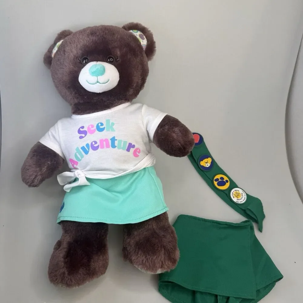 Build A Bear Girl Scout Brownie Thin Mint Sash Skort 2024 Plush EUC